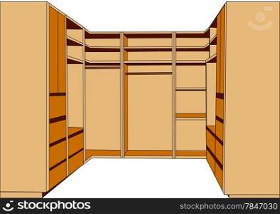 clothes closet isolated on a white background