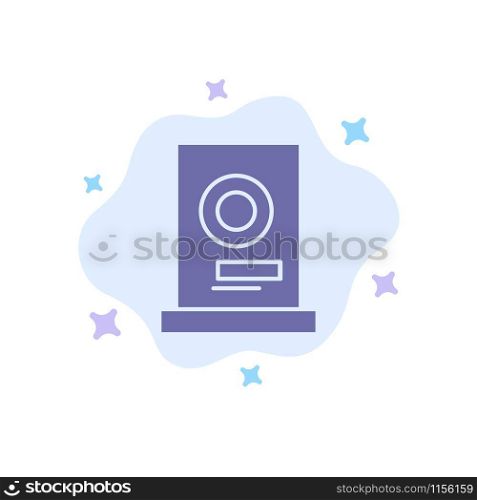 Clothes, Dryer, Furniture, Machine Blue Icon on Abstract Cloud Background