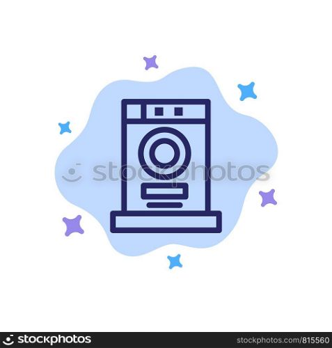 Clothes, Dryer, Furniture, Machine Blue Icon on Abstract Cloud Background