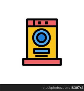 Clothes, Dryer, Furniture, Machine  Flat Color Icon. Vector icon banner Template