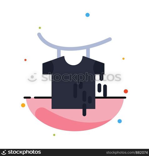 Clothes, Drying, Hanging Abstract Flat Color Icon Template
