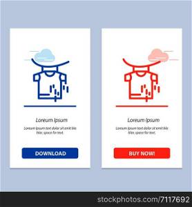 Clothes, Drying, Hanging Blue and Red Download and Buy Now web Widget Card Template