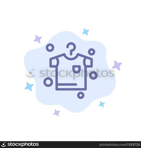 Clothes, Drying, Hanging Blue Icon on Abstract Cloud Background