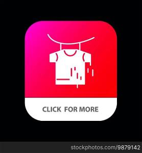 Clothes, Drying, Hanging Mobile App Button. Android and IOS Glyph Version