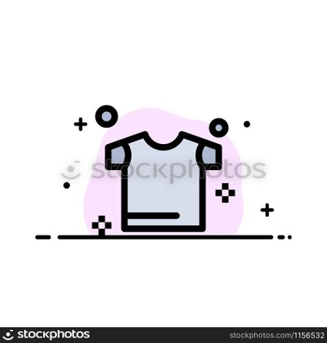 Clothes, Drying, Shirt Business Flat Line Filled Icon Vector Banner Template