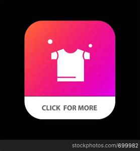 Clothes, Drying, Shirt Mobile App Button. Android and IOS Glyph Version