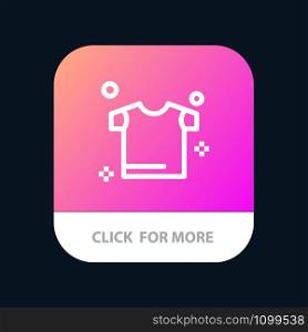 Clothes, Drying, Shirt Mobile App Button. Android and IOS Line Version