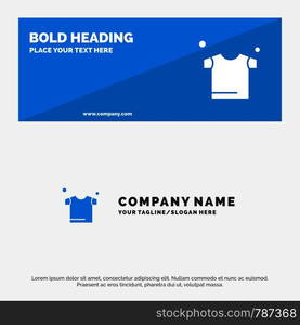 Clothes, Drying, Shirt SOlid Icon Website Banner and Business Logo Template