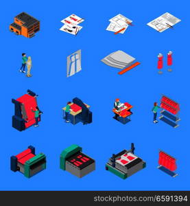 Clothes Factory Isometric Icons Set