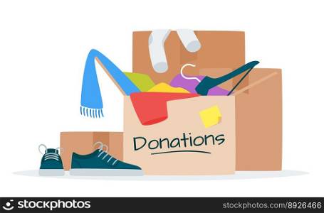 Clothes for donation flat vector image