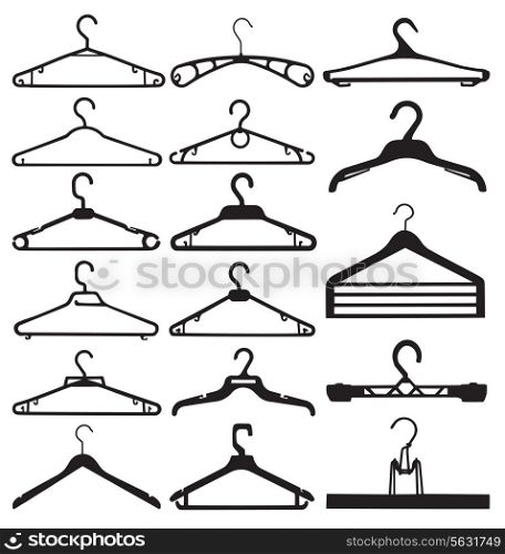 Clothes hanger collection. Vector illustration. EPS 10.