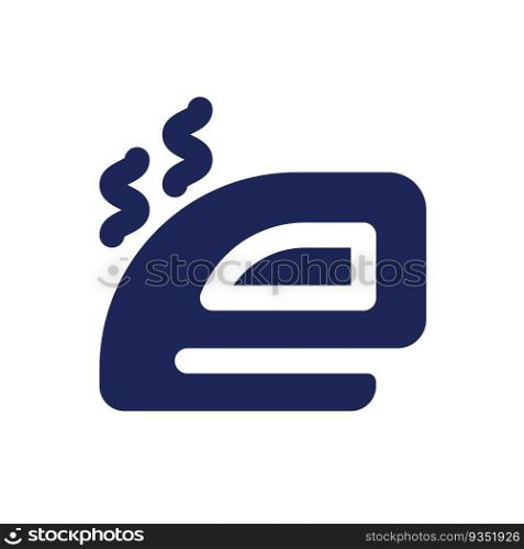 Clothes iron black glyph ui icon. Electric device. Hotel service. User interface design. Silhouette symbol on white space. Solid pictogram for web, mobile. Isolated vector illustration. Clothes iron black glyph ui icon
