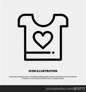 Clothes, Love, Heart, Wedding Line Icon Vector