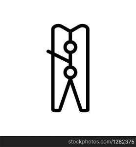 clothes pin icon vector. Thin line sign. Isolated contour symbol illustration. clothes pin icon vector. Isolated contour symbol illustration