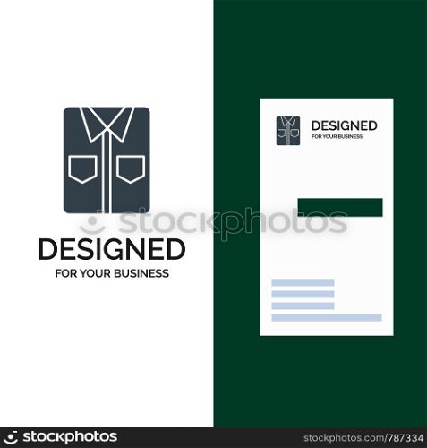 Clothes, Shirt, Tshirt, Shopping Grey Logo Design and Business Card Template