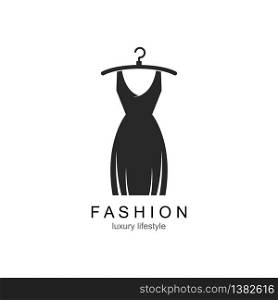 Clothes shop fashion logo vector icon template
