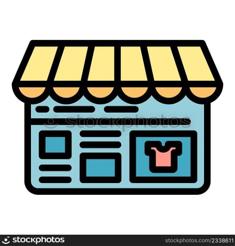 Clothes shop icon. Outline clothes shop vector icon color flat isolated. Clothes shop icon color outline vector
