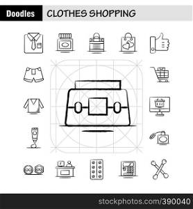 Clothes Shopping Hand Drawn Icon for Web, Print and Mobile UX/UI Kit. Such as: Shirt, Clothes, Fold, Folding, Dress, Beauty, Cosmetic, Cream, Pictogram Pack. - Vector