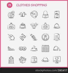 Clothes Shopping Hand Drawn Icon for Web, Print and Mobile UX/UI Kit. Such as: Mobile, Online, Shopping, Under Wear, File, Dollar, Beauty, Pictogram Pack. - Vector