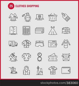 Clothes Shopping Line Icon for Web, Print and Mobile UX/UI Kit. Such as: Hospital, Basket, Cart, Shopping, Ticket, Tickets, Travel, Shopping, Pictogram Pack. - Vector