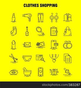 Clothes Shopping Line Icon for Web, Print and Mobile UX/UI Kit. Such as: File, Sale, Shopping, Rate, Shopping, Hand Bag, Tag, Pictogram Pack. - Vector
