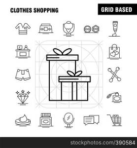 Clothes Shopping Line Icon for Web, Print and Mobile UX/UI Kit. Such as: Shirt, Clothes, Fold, Folding, Dress, Beauty, Cosmetic, Cream, Pictogram Pack. - Vector