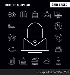 Clothes Shopping Line Icon for Web, Print and Mobile UX/UI Kit. Such as: Mobile, Online, Shopping, Under Wear, File, Dollar, Beauty, Pictogram Pack. - Vector