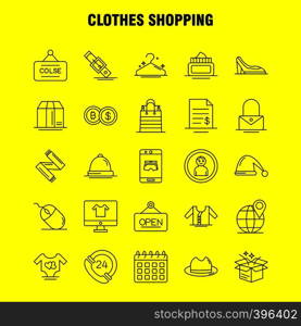 Clothes Shopping Line Icon for Web, Print and Mobile UX/UI Kit. Such as: Mobile, Online, Shopping, Under Wear, File, Dollar, Beauty, Pictogram Pack. - Vector