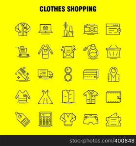 Clothes Shopping Line Icon for Web, Print and Mobile UX/UI Kit. Such as: Hospital, Basket, Cart, Shopping, Ticket, Tickets, Travel, Shopping, Pictogram Pack. - Vector