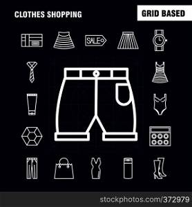 Clothes Shopping Line Icons Set For Infographics, Mobile UX/UI Kit And Print Design. Include: Dress, Frock, Ladies, Garments, Coat, Suiting, Garments, Cloths, Eps 10 - Vector