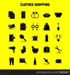Clothes Shopping Solid Glyph Icon for Web, Print and Mobile UX/UI Kit. Such as: File, Sale, Shopping, Rate, Shopping, Hand Bag, Tag, Pictogram Pack. - Vector