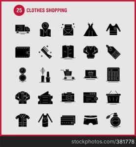 Clothes Shopping Solid Glyph Icon for Web, Print and Mobile UX/UI Kit. Such as: Hospital, Basket, Cart, Shopping, Ticket, Tickets, Travel, Shopping, Pictogram Pack. - Vector