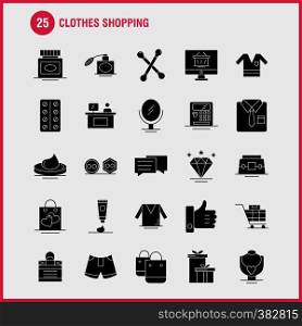 Clothes Shopping Solid Glyph Icon for Web, Print and Mobile UX/UI Kit. Such as: Shirt, Clothes, Fold, Folding, Dress, Beauty, Cosmetic, Cream, Pictogram Pack. - Vector