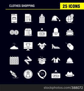 Clothes Shopping Solid Glyph Icon for Web, Print and Mobile UX/UI Kit. Such as: Mobile, Online, Shopping, Under Wear, File, Dollar, Beauty, Pictogram Pack. - Vector