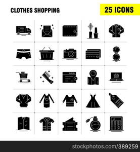 Clothes Shopping Solid Glyph Icon for Web, Print and Mobile UX/UI Kit. Such as: Hospital, Basket, Cart, Shopping, Ticket, Tickets, Travel, Shopping, Pictogram Pack. - Vector