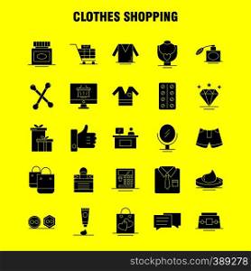Clothes Shopping Solid Glyph Icon for Web, Print and Mobile UX/UI Kit. Such as: Shirt, Clothes, Fold, Folding, Dress, Beauty, Cosmetic, Cream, Pictogram Pack. - Vector