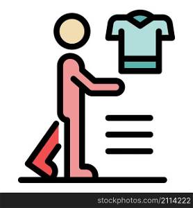 Clothes store client icon. Outline clothes store client vector icon color flat isolated. Clothes store client icon color outline vector