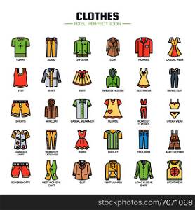 Clothes , Thin Line and Pixel Perfect Icons