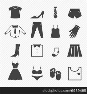 Clothing icons set illustration