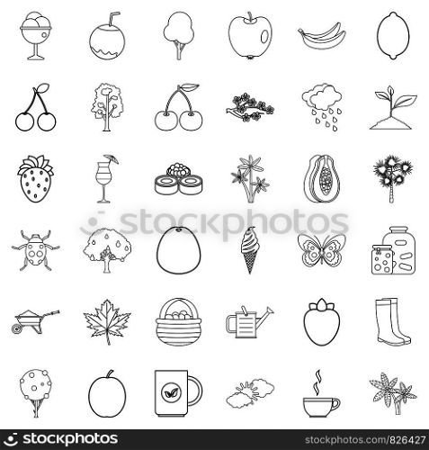 Clothing icons set. Outline style of 36 clothing vector icons for web isolated on white background. Clothing icons set, outline style