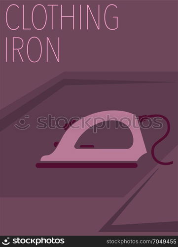 Clothing Iron Minimal Design Vector Art Illustration