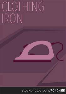 Clothing Iron Minimal Design Vector Art Illustration