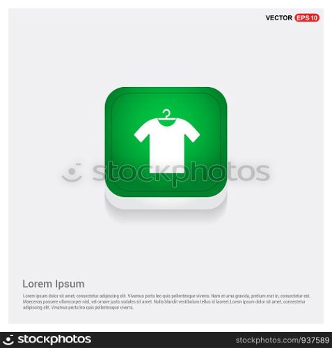 Clothing item on hanger iconGreen Web Button - Free vector icon