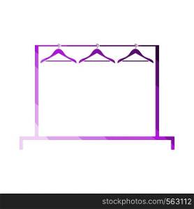 Clothing Rail With Hangers Icon. Flat Color Ladder Design. Vector Illustration.