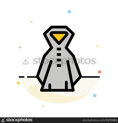 Clothing, Rain, Rainy Abstract Flat Color Icon Template