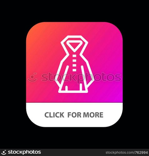 Clothing, Rain, Rainy Mobile App Button. Android and IOS Line Version