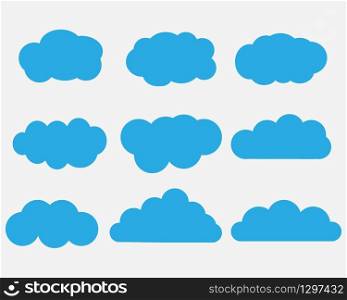 Cloud. Abstract white cloudy set isolated on gray background. Vector illustration. - Vector