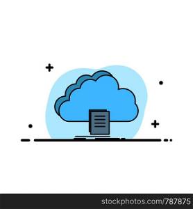 cloud, access, document, file, download Flat Color Icon Vector