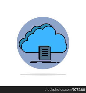 cloud, access, document, file, download Flat Color Icon Vector