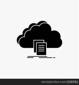 cloud, access, document, file, download Glyph Icon. Vector isolated illustration